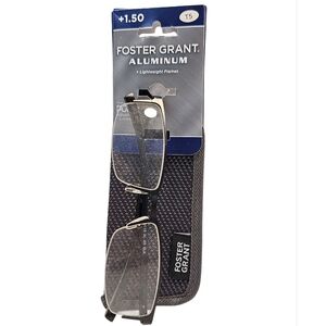 Foster Grant Aluminum +1.50 Reading Glasses – Lightweight Frame with Case